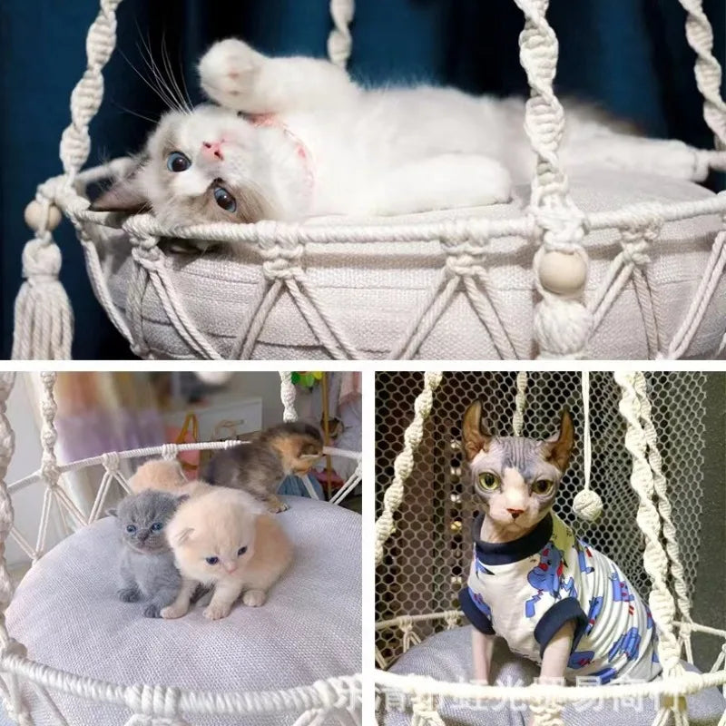 Hanging Kitty lounger & Plush Cushion