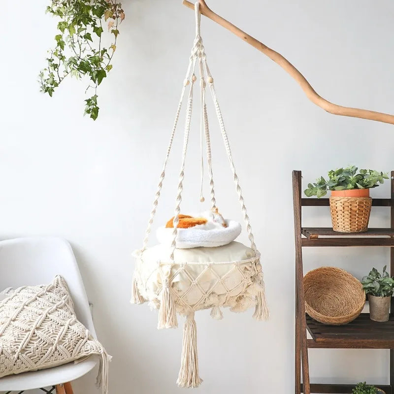 Hanging Kitty lounger & Plush Cushion